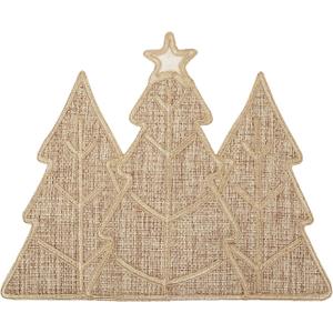 Feuille Burlap Farmhouse Winter Placemats Set of 4 Christmas Tree Holiday Placemats for Table Decorations