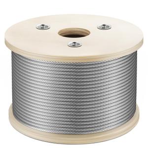 WAYSKA Stainless Steel Cable 3/16 Inch, 500FT 304 Stainless Steel Wire Rope, 7 x 19 Strands Construction for Deck Cable Railing Systems, Clotheslines, Ziplines, and DIY Balustrades