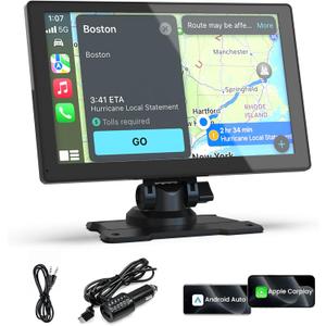 Carplay Screen for Car, 9'' Wireless CarPlay & Android Auto-Upgrade Portable Touchscreen with GPS Navigation, Bluetooth, Mirror Link, Voice Control, Hands-Free Calling,Plug & Play Car Play Screen