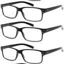 NORPERWIS Reading Glasses 5 Pairs Quality Readers Spring Hinge Glasses for Reading for Men and Women (5 Pack Black, 3.50)