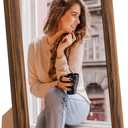 9x13 Wood Frame Brown, Natural Wooden 13x9in Picture Frames, Modern Golden 9 x 13inch Gallery Photo Pic Frame with HD Plexiglass, Horizontal Vertical Wall Mounting Tabletop Display 1Pcs