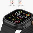 amBand 3 in 1 Metal Case Compatible with Apple Watch Series SE 3/SE 2/SE 6/5/4 44mm, W1 Protector Rugged Bumper with Watch Crown + Back Cover, Black
