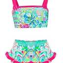 IKALI Girls Swimsuits Bikini Sets Two Piece Bathing Suit Little Girls' Swimwear 2 Piece Swimming Suit Flower, 5-6 Years