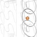 2 Pack Pot Lid Organizer Rack for Cabinet Door/Wall, 6-Tier Pot Lid Holders inside Cabinet Door, No Drilling Adhesive Wall/Door Mounted Rustproof Pots and Pans Lid Organizers for Kitchen Storage White