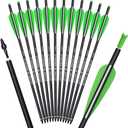 Crossbow Bolts Carbon Arrow 20 Inch Hunting Archery Bio Crossbow Arrows with Moon Nocks 100 Grain Removable Tips (Pack of 12)