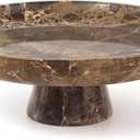 YMXYJM Natural Marble Fruit Bowl for Kitchen Counter 10.2", Large Decorative Bowl Pedestal for Home Decor, Fruits Holder For Dining Table, Brown
