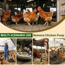 2 in 1 Chicken Poop Scooper & Rake, 12" Chicken Coop Scooper With Ergonomic Grip, Durable Chicken Scooper for Poop With 4 Length Adjustable Stainless Steel Handle(24 to 67") Litter Sifting Shovel