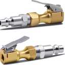 SAFELIFE Air Chuck, Heavy Duty Open Flow Lock On Tire Chuck with Clip for Inflator Gauge Compressor Accessories (Yellow)