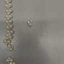 1 Yard Rhinestone Chain Trim Applique Embellishment, Crystal Chain Banding Diamond Inlaid White Pearl Beaded for DIY Jewelry Crafts Decorations, Wedding Party, Garland Strings (Pearl-1)