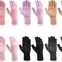 Haysandy 6 Pairs Arthritis Gloves, Compression for Women Men Fingerless Gloves for Carpal Tunnel Relieve Hand Muscle Pain(Medium)