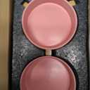 SPUNKYJUNKY 15° Slanted Ceramic Dog and Cat Bowl with Wooden Stand, Tilted Bulldog Food and Water Bowl No Slip Non-Spill for Cats Medium Dogs Big Face Pets 28.7 OZ (3.6 Cups, Pink × 2)