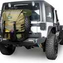 Spare Tire Trash Bag, Offroad Spare Tire Storage Bags Heavy Duty Truck Tailgate Trash Bag Fits up to 40" Tire, Large Recovery Gear Firewood Camping Cargo Storage Bag for Jeep Truck SUV Car (Khaki)