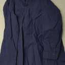 Runcati Mens Kaftan Robe Button Down Long Sleeve Cotton Linen Thobe Casual Muslim Gown Henley Shirt (X-Large, Navy)