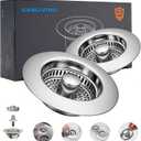 1Count 3-in-1 Kitchen Sink Drain Strainer & Stopper - SUS 304 Stainless Steel Pop Up Plug with Anti-Clog Basket & Odor Prevention, Fits US Standard 3-1/2'' Drain Hole