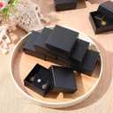 Sasylvia 24 Pcs Jewelry Gift Boxes, 3 x 3 x 1.4 Inches Small Gift Boxes Necklace Case Bulk for Jewelry Mother's Day(Black)