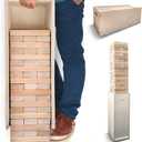 SWOOC Games - Giant Tower Game with 3-in-1 Straightener, Table & Storage Box - 90% Faster Set Up with Transforming Box & Straightener - Starts at 2-4ft - Grows to Over 6ft - Large Outdoor Yard Games