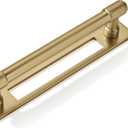 khtumeware 5 Pack 5 inch (128 mm) Center to Center Champagne Bronze Cabinet Pull Backplate with Base Plate Zinc Satin Brass Kitchen Cabinet Handles Drawer Pulls Cabinet Hardware