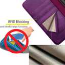DuckSky Compatible with iPhone 17 6.3" Genuine Leather Wallet caseRFID Blocking4 Credit Card HolderReal Leather Flip Phone case Cover Women Men for Apple 17 case Purple