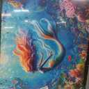 Quorin Mermaid Large Wall Art Sea Ocean Mermaid Pictures Colorful Undersea Wall Decor Canvas Print Painting Artwork for Bathroom Living Room Bedroom 36L x 24W