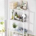 AmazerBath Over The Toilet Storage Bamboo, Bathroom Over Toilet Organizer Rack, 3-Tier Over Toilet Shelf, Space Saver, White