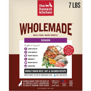 The Honest Kitchen Human Grade Wholemade Whole Grain Beef, Oat & Salmon Dehydrated Senior Dog Food, 7lb Bag (Makes 28lbs) (7 Pound (Pack of 1))