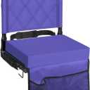 Sheenive Stadium Seats for Bleachers with Back Support, Bleacher Seats with Backs and Cushion Wide, Padded Portable Folding Comfort Stadium Chair with Shoulder Strap, Perfect for Sports Events, Purple