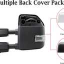 Driver Left Side Towing Mirror Electric Heated Glass Turn Signal Light Puddle Light and BLIS with Chrome and Textured Black Cap Manual Folding Manual Telescope for 21-25 Ford F-150 250 350 450 550