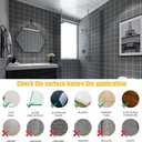 4 x Wall Stickers Tile Stickers, Tezam 50PCS 6' X 6'Square Bathroom/Kitchen Tile Transfer Stickers Waterproof, 4 Colors to Choose (Grey)