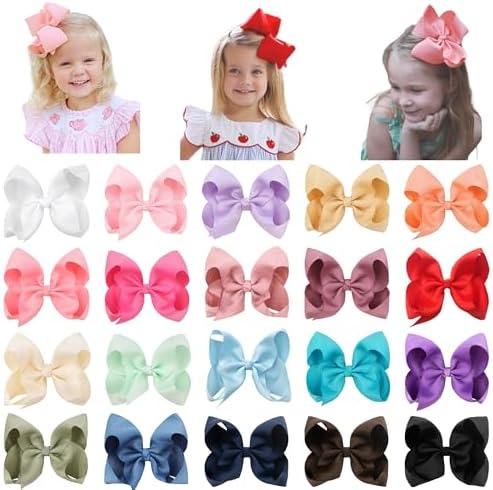 CÉLLOT 20PCS Big 6 Inch Hair Bows for Girls Grosgrain Ribbon Bow Toddler Back to School Hair Accessories with Alligator Clips for Toddlers Schoolgirls Kids Teens CÉLLOT 20PCS Big 6 Inch Hair Bows for Girls Grosgrain Ribbon Bow Toddler Back to School Hair Accessories with Alligator Clips for Toddlers Schoolgirls Kids Teens