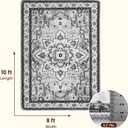 LBRO2M Boho Area Rug 8X10 Washable Rugs for Bedroom Low Piles Indoor Rugs, Non Slip Soft Carpet for Living Room, Dining Room, Gray Rug Foldable Pet Friendly Area Rugs Stain Resistant (8'X10' Gray)