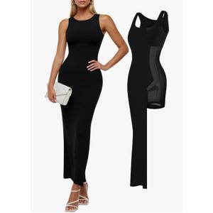 Popilush Long Dresses for Women - Tank Bodycon Maxi Dress with Zipper - Mother of The Groom Dresses L