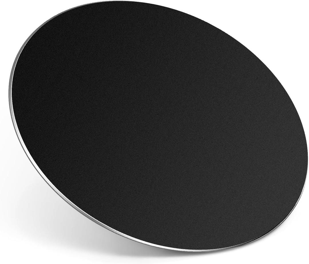 HONKID Metal Aluminum Mouse Pad, Thin Hard Mousepad, Double Sided Waterproof Fast and Accurate Control Mousepad for Laptop, Computer and PC, Office, Round Black (7.9L x 7.9W inches)