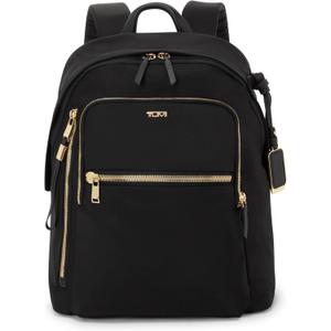 TUMI - Voyageur Halsey Backpack - Travel Backpack - For Business, Fashion, Commute - Holds Up to 14" Screens - Black & Gold (One Size)