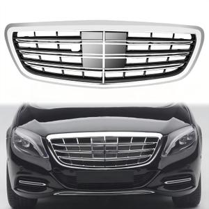 S Class Grill Front Grille Compatible with Mercedes Benz with Camera Hole W222 S550 S560 S500 2014-2020 Silver