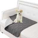 Waterproof Dog Blanket, 30x30 Inches Small Pet Couch Covers for Sofa, Chair Bed Furniture Protector from Dogs Washable and Reversible - Lightgrey + Darkgrey