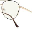 Aviator Reading Glasses for men and Women Blue Light Blocking Lens Spring Temple (Black on Gold)