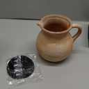 MIYUKI Rustic Kitchen Utensil Holder - 7.6 Inch Ceramic Utensil Crock for Countertop, Vintage Kitchen Counter Decor (Brown)