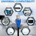 Cat5e Outdoor Ethernet Cable 500 Feet, Cat 5e Heavy Duty Internet Network LAN Cable, More Flexible Than Cat 6, Waterproof, PVC & LLDPE UV Double Jackets for in Wall, Direct Burial, Router, POE, Indoor