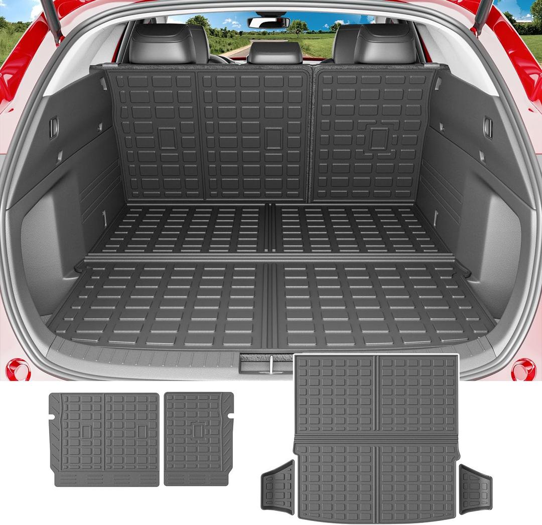 powoq Cargo Mat Compatible with 2023 2024 2025 Mazda CX-50 Trunk Mat Cargo Liner TPE Trunk Liner Replacement for 2023 2024 2025 Mazda CX50 Accessories (Trunk Mat+Backrest Liner)