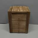 Meangood Jewelry Box Wood for Women, 5-Layer Large Organizer Box with Mirror & 4 Drawers for Rings, Earrings, Necklaces, Vintage Style, Torched Wood