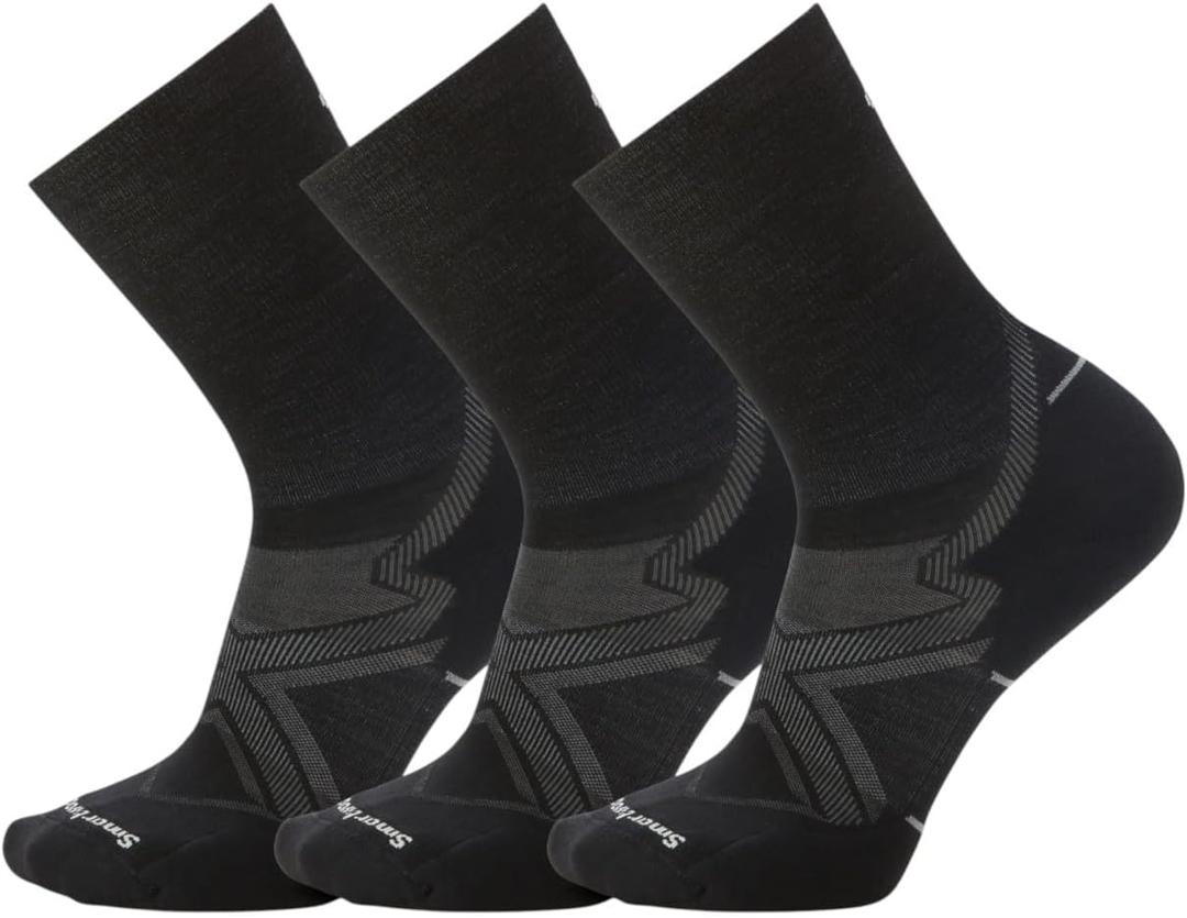 Smartwool Men's Run Cold Weather Targeted Cushion Crew Socks (Large, Black-3pk)
