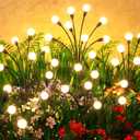8 Pack Solar Garden Lights 64 LED, Solar Lights Outdoor Waterproof IP65, Decorative Garden Lights Solar Powered for Yard Decor, Outside Solar Firefly Fairy Lights Garden Gifts