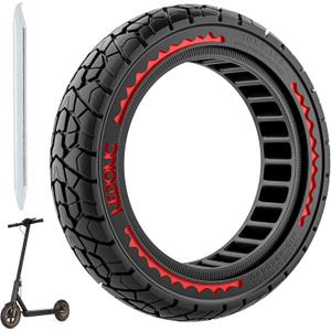 10X2.125 Off Road Tire for Electric Scooter Ninebot F20/F30/F40/F65, 10 inch Solid Rubber Tires for Front And Rear Solid Electric Scooter Tire Tubeless(Red 1pc) 10X2.125 Off Road Tire for Electric Scooter Ninebot F20/F30/F40/F65, 10 inch Solid Rubber Tires for Front And Rear Solid Electric Scooter Tire Tubeless(Red 1pc)