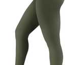 High Waisted Leggings for Women - No Front Seam Tummy Control Yoga Pants for Workout Running No See Through (Green, S)