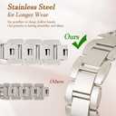 JR.DM Starlight Gold Bracelet Band for Women Compatible with Apple Watch 38mm 40mm 41mm 42mm (S10/11) Designer Stainless Steel Metal Chain Dressy Strap for iWatch Series 11/10/9/8/7/6/5/4/SE/3/2/1