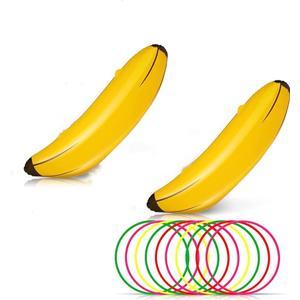 Bachelorette Party Favor Girls Night Out Party Games - Ring Toss Hoopla Games for Bachelorette Party Swimming Pool (Include 2 Pieces Inflatable Banana with 9 Pieces Plastic Toss Rings)