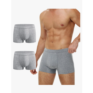 Light Grey Battewa Cotton Incontinence Underwear for Men Light Protective Boxer Brief Leak Proof Underwear for Bladder Leakage 50ml Size S