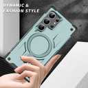 for Samsung Galxy S25 Ultra Case.Hard Phone Cover with Strong Magnetic Heavy Duty Protection.Reinforcement of The Four Corners.Anti-Slip Anti-Fingerprint (Green, S25 Ultra)
