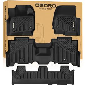 OEDRO Floor Mats Fit for Ford Expedition/Expedition Max 2025-2018 with 2nd Row Bench Seat,All Weather Expedition Car Mat Includes 1st and 2nd 3rd Row Floor Liners, Black