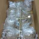 Gold Bathroom Vanity Light Fixtures: 5-Light Hammered Clear Glass Globe Light Fixture Bathroom Wall Sconce over Mirror - Mid Century Modern Gold Dimmable LED Brushed Brass Vanity Lighting Sconces